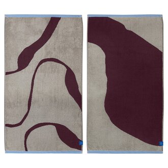 Mette Ditmer NOVA ARTE handdoek, 2-pack Wijnrood / Zand