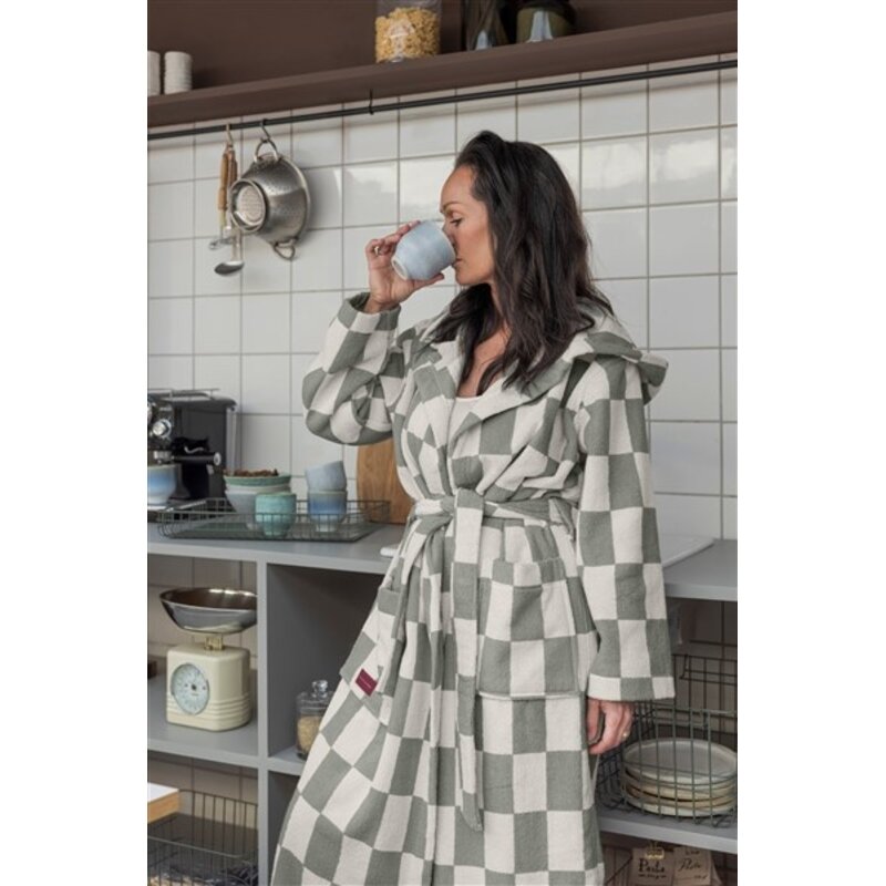 Mette Ditmer-collectie RETRO bath robe, size S/M Sage green
