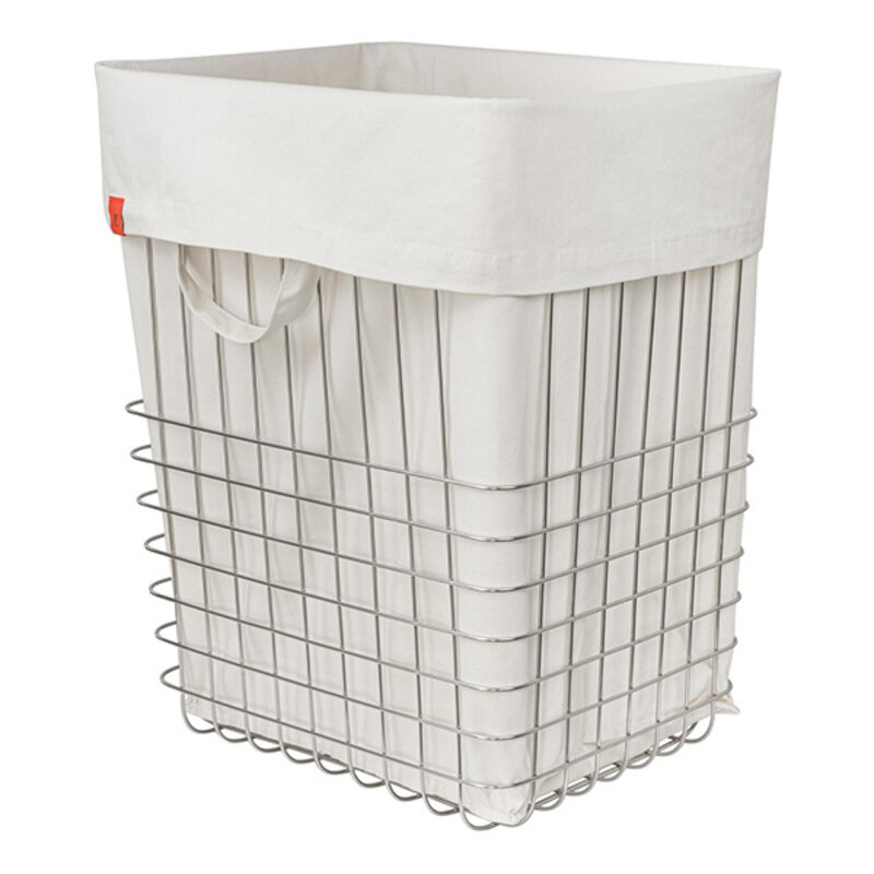 Mette Ditmer-collectie STORE-IT mand met canvas tas, groot Chroom
