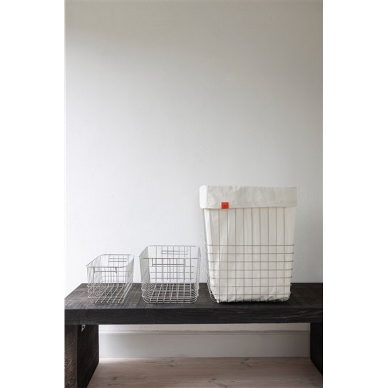 Mette Ditmer-collectie STORE-IT mand met canvas tas, groot Chroom