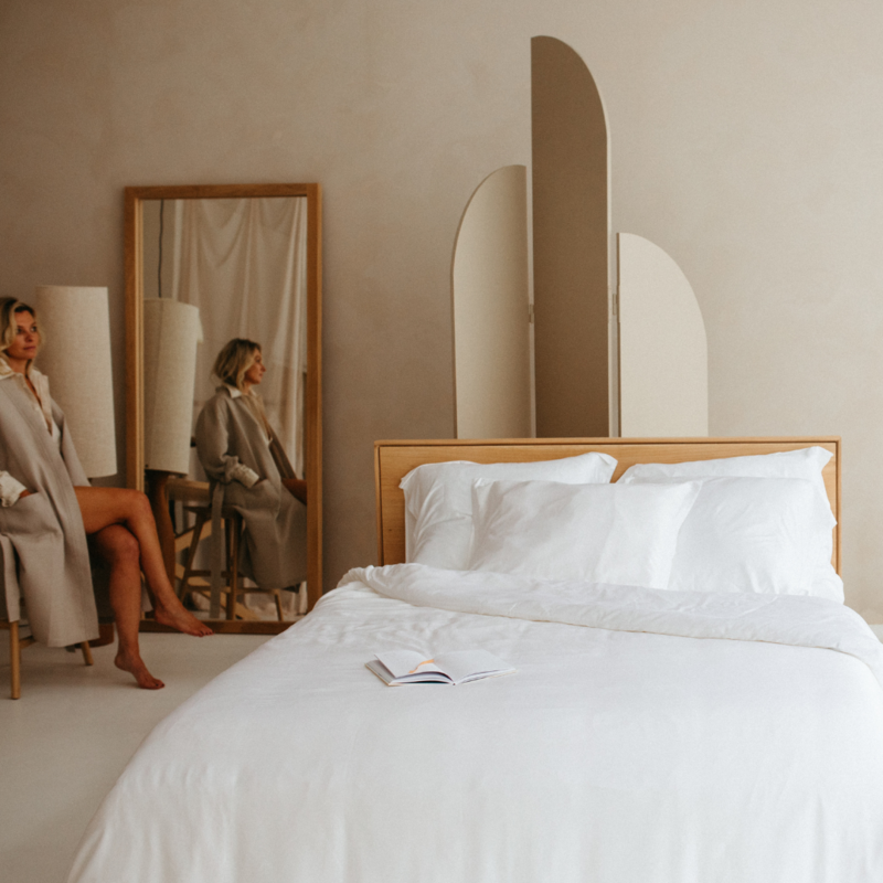 Coco & Cici  Bamboe Dekbedovertrek 260 x 220 cm - 2 Persoons Beddengoed - Wit - 2 Kussenslopen (60x70) - 100% Eco Bamboe