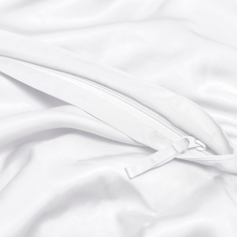 Coco & Cici  Bamboe Dekbedovertrek 140 x 200 cm - 1 Persoons Beddengoed - Wit - 1 Kussensloop (60x70) - 100% Eco Bamboe