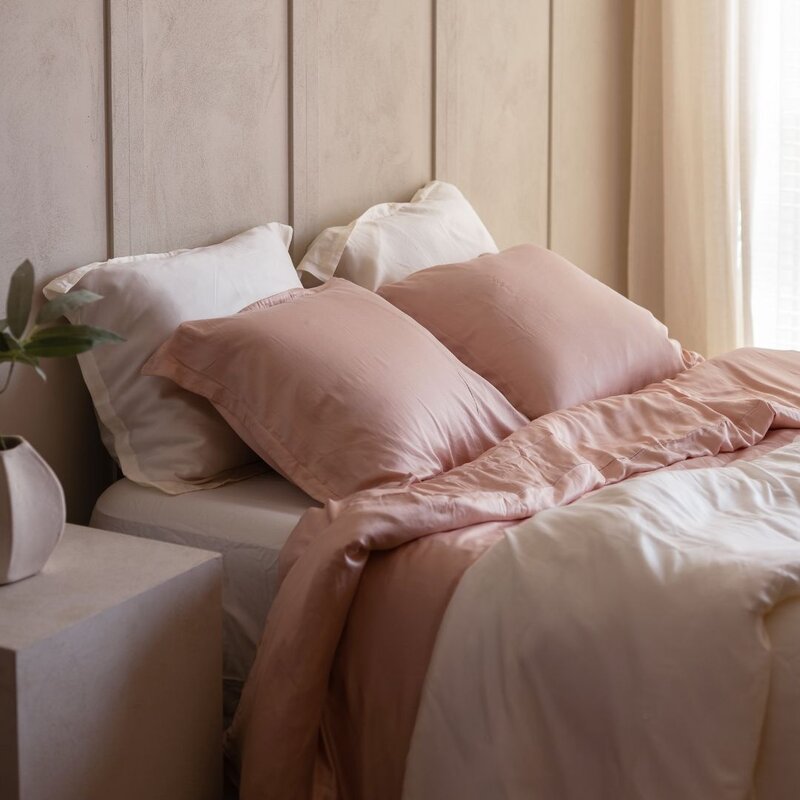 Coco & Cici  Eco Bamboe Dekbedovertrek Powder peach | + 1 kussensloop 60x70