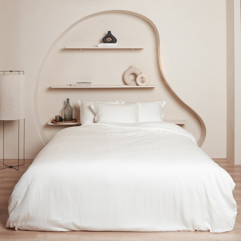 Coco & Cici Coco & Cici Sateen Dekbedovertrek Off White | + 2 kussenslopen 60x70