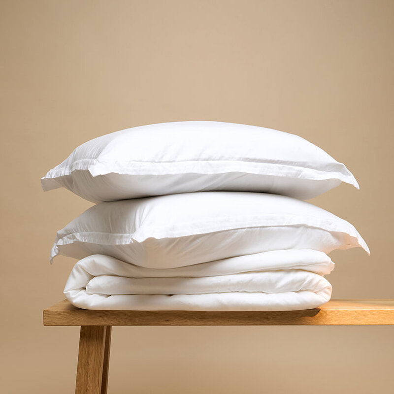 Coco & Cici  TENCEL Twill Dekbedovertrek Wit | + 1 kussensloop 60x70