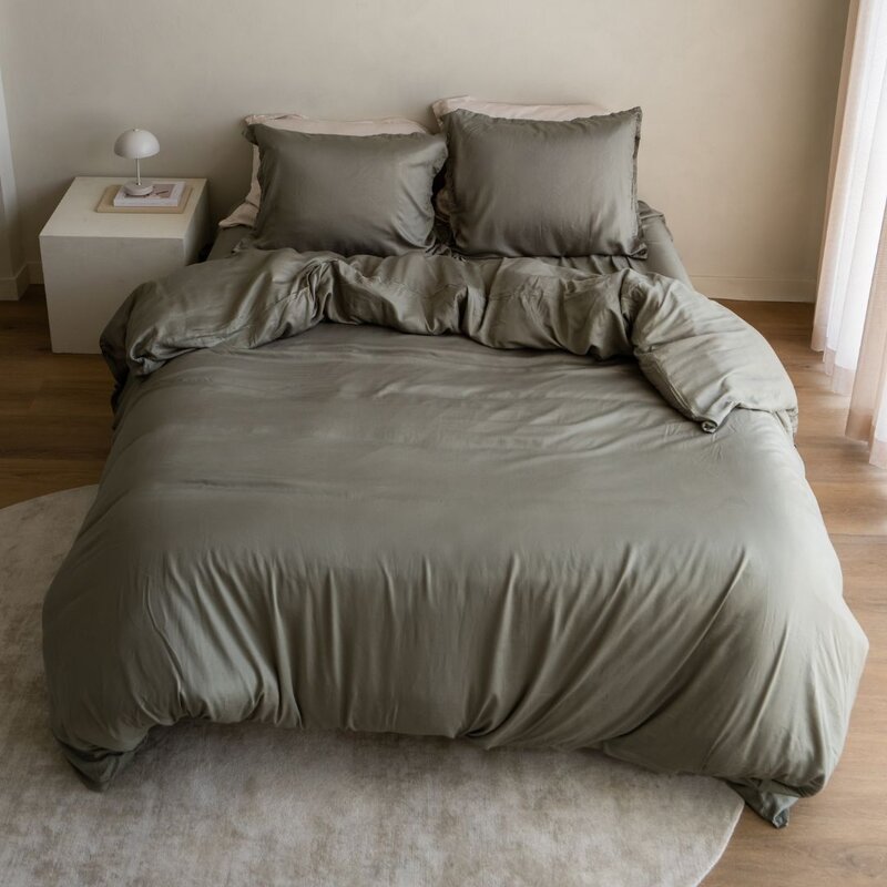 Coco & Cici  TENCEL Twill Dekbedovertrek Olijfgroen | + 1 kussensloop 60x70