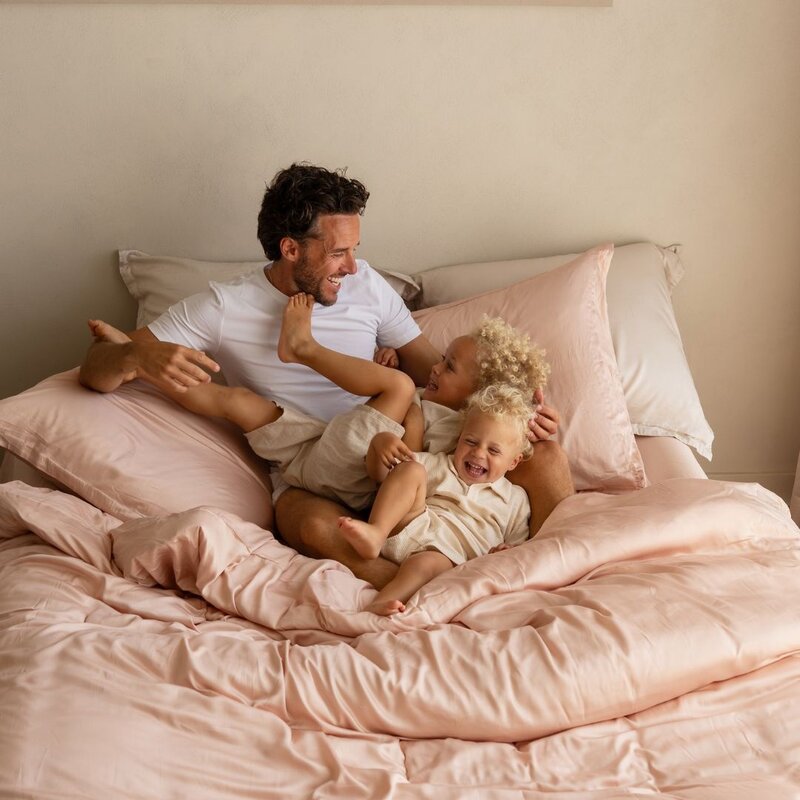 Coco & Cici  Eco Bamboe Dekbedovertrek Powder peach | + 1 kussensloop 60x70