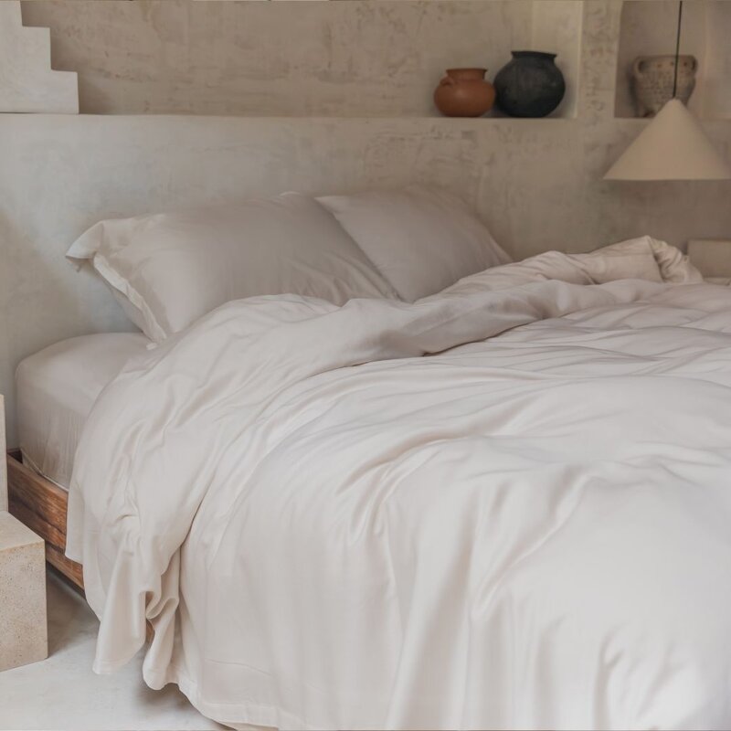 Coco & Cici-collectie Twill Dekbedovertrek Beige | + 1 kussensloop 60x70
