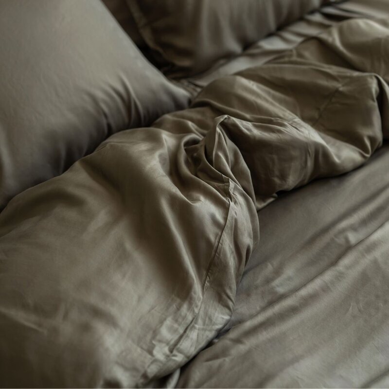 Coco & Cici Coco & Cici - TENCEL Twill Dekbedovertrek Olijfgroen | + 1 kussensloop 60x70