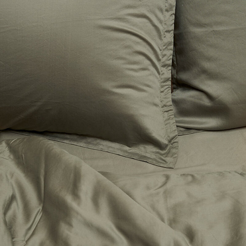 Coco & Cici  TENCEL Twill Dekbedovertrek Olijfgroen | + 1 kussensloop 60x70