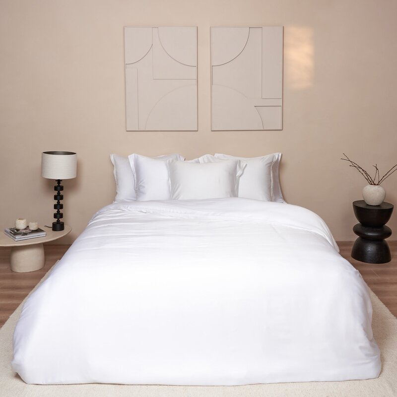Coco & Cici-collectie Sateen Dekbedovertrek Wit | + 1 kussensloop 60x70
