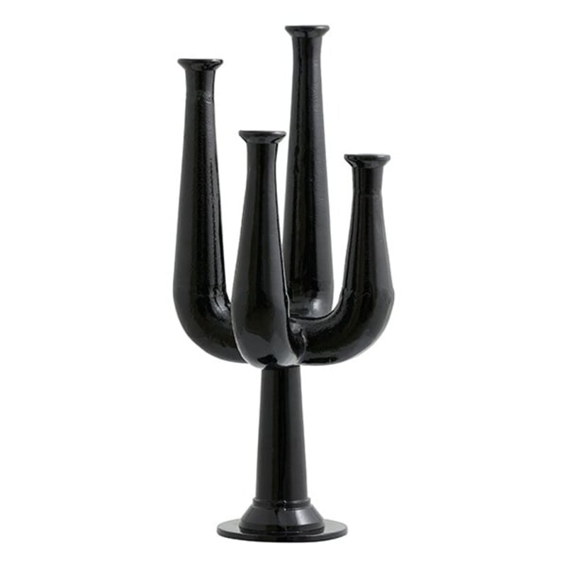 Nordal-collectie ULOPU kandelaar 4 armig aluminium zwart