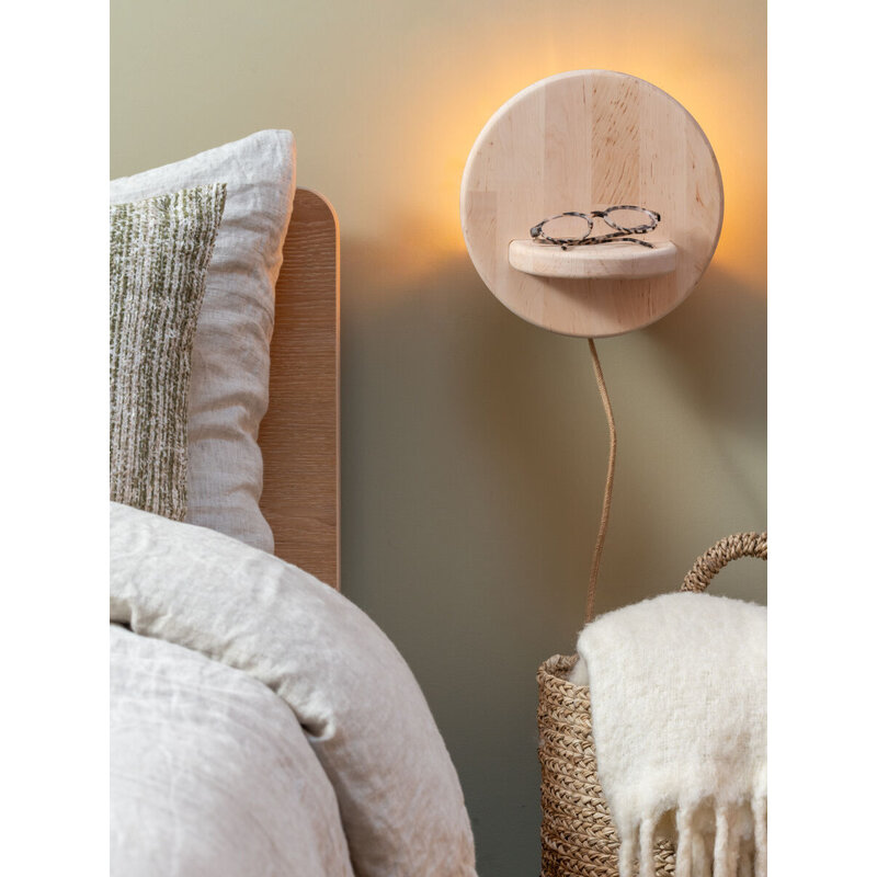 Good&Mojo-collectie Wandlamp elzenhout CORSICA, nat.