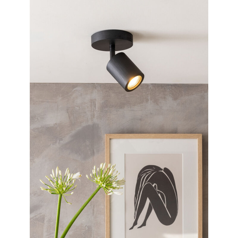 Good&Mojo-collectie Plafondlamp bamboe JAVA, zwart