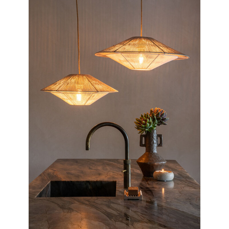 Good&Mojo-collectie Hanglamp papiertouw LUMBINI l. grijs, L