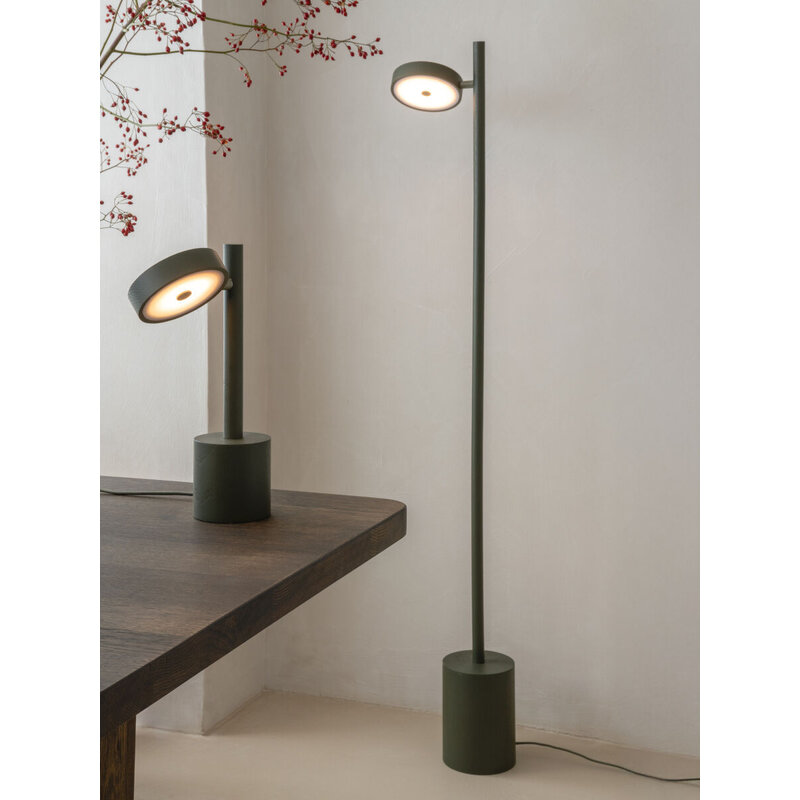 Good&Mojo-collectie Vloerlamp essenhout OKINAWA, groen