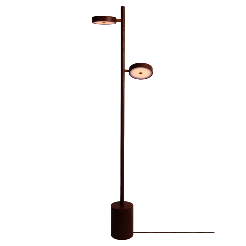 Good&Mojo-collectie Vloerlamp essenhout 2-kap OKINAWA, bruin