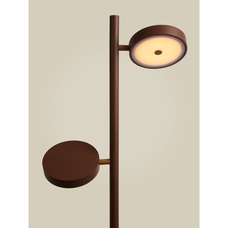 Good&Mojo-collectie Vloerlamp essenhout 2-kap OKINAWA, bruin