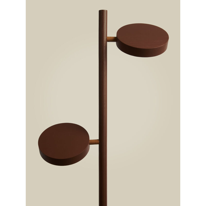 Good&Mojo-collectie Floor lamp ashwood OKINAWA 2-shade, brown