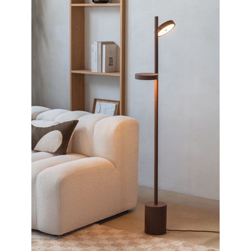 Good&Mojo-collectie Vloerlamp essenhout 2-kap OKINAWA, bruin