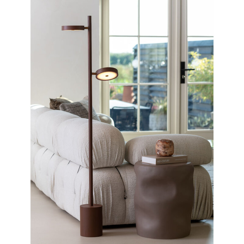 Good&Mojo-collectie Vloerlamp essenhout 2-kap OKINAWA, bruin