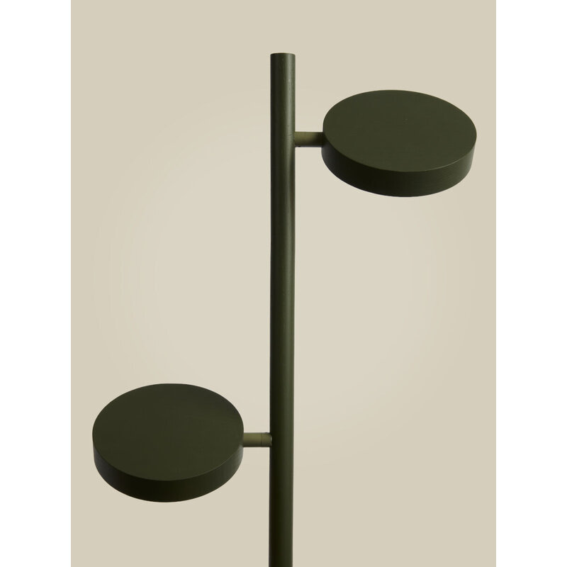 Good&Mojo-collectie Vloerlamp essenhout 2-kap OKINAWA, groen