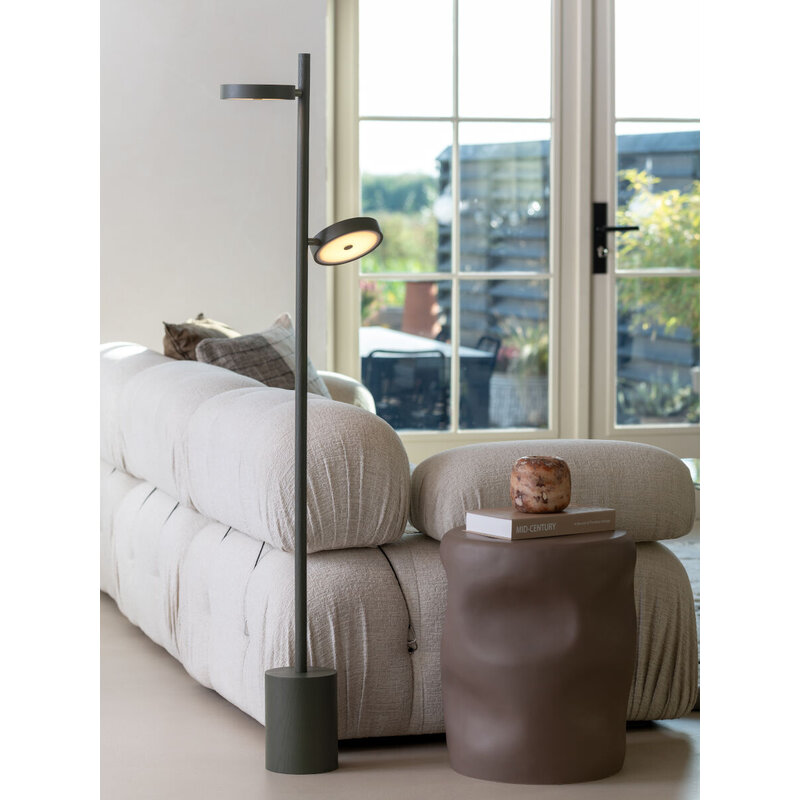 Good&Mojo-collectie Vloerlamp essenhout 2-kap OKINAWA, groen