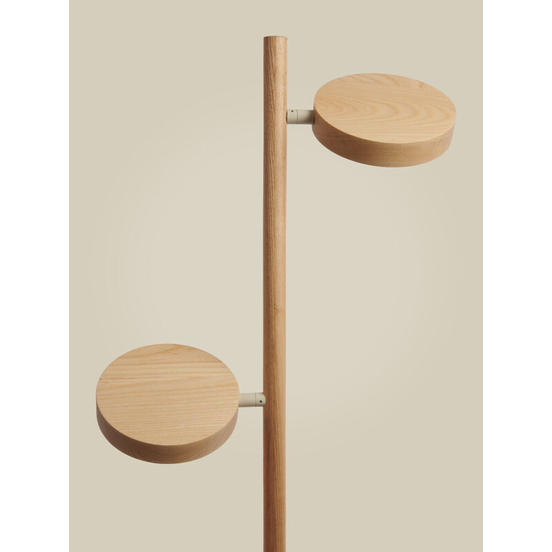 Good&Mojo-collectie Floor lamp ashwood OKINAWA 2-shade, natural