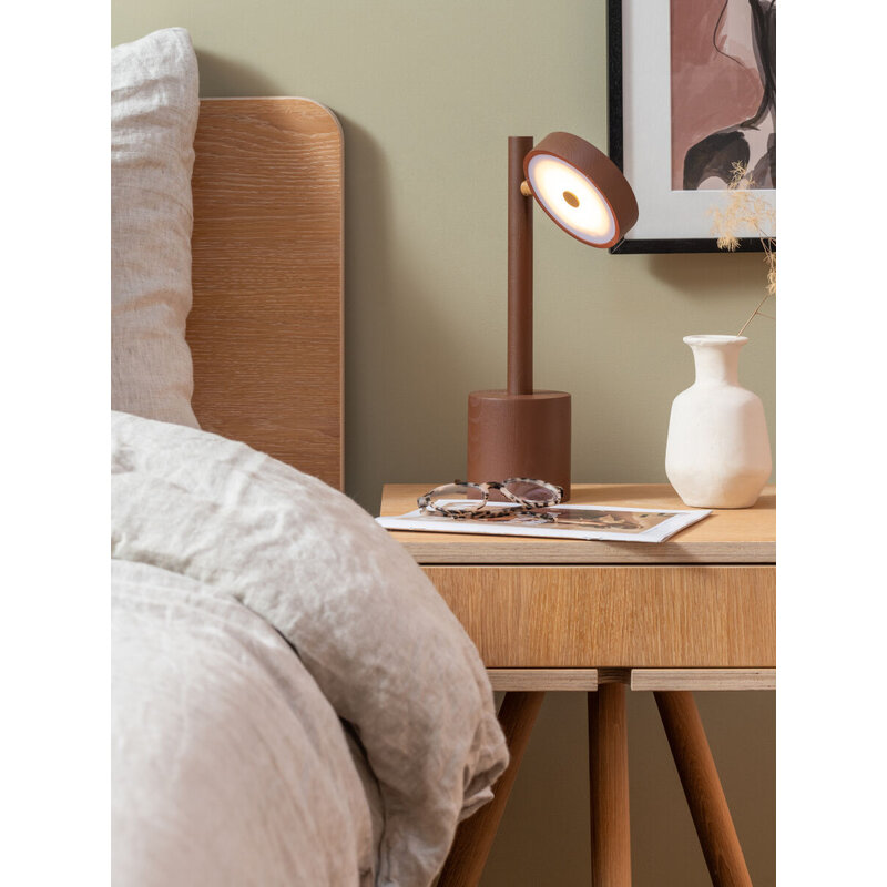 Good&Mojo-collectie Tafellamp essenhout OKINAWA,bruin