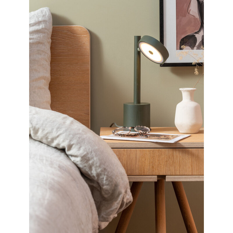 Good&Mojo-collectie Tafellamp essenhout OKINAWA, groen