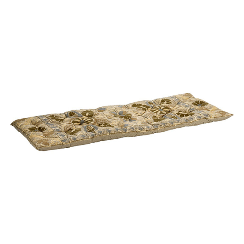 Madam Stoltz-collectie Suzani embroidered mattress Ivory, dusty blue, khaki, greige