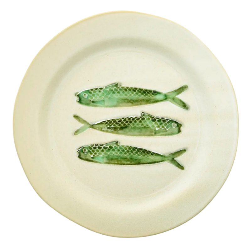 Madam Stoltz-collectie Aardewerk dinerbord gebroken wit groen