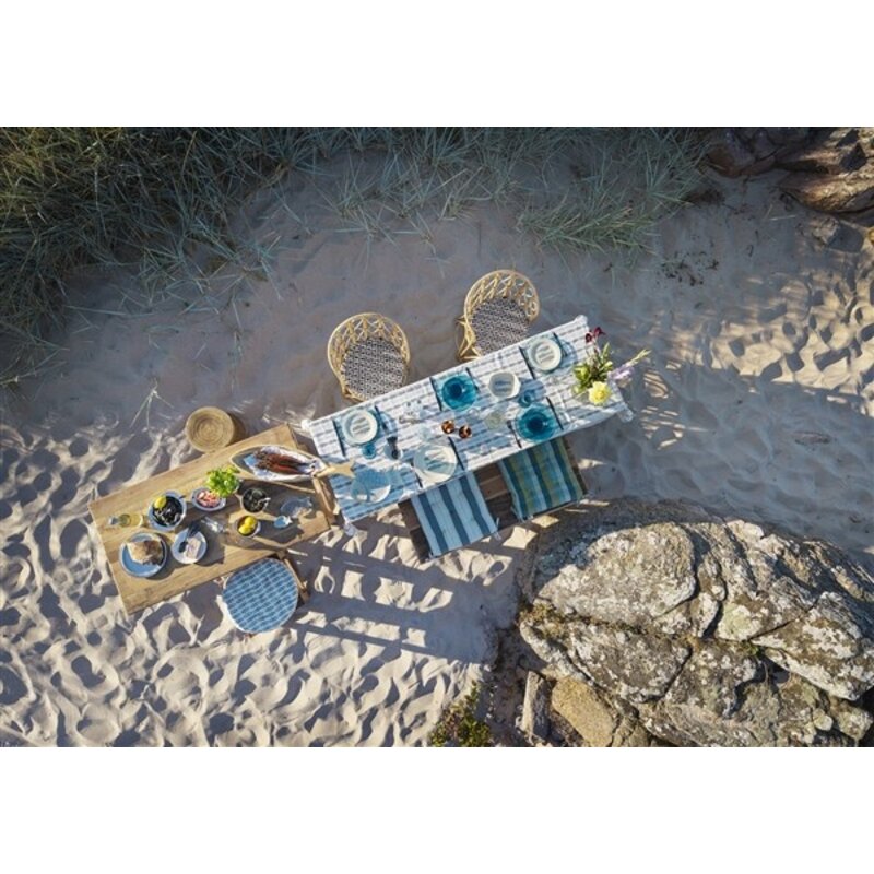 Madam Stoltz-collectie Aardewerk dinerbord gebroken wit blauw