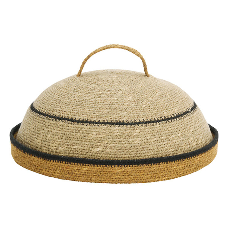 Madam Stoltz-collectie Seagrass food cover Yellow, natural, black