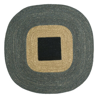 Madam Stoltz Seagrass wall deco Dusty blue, black, natural