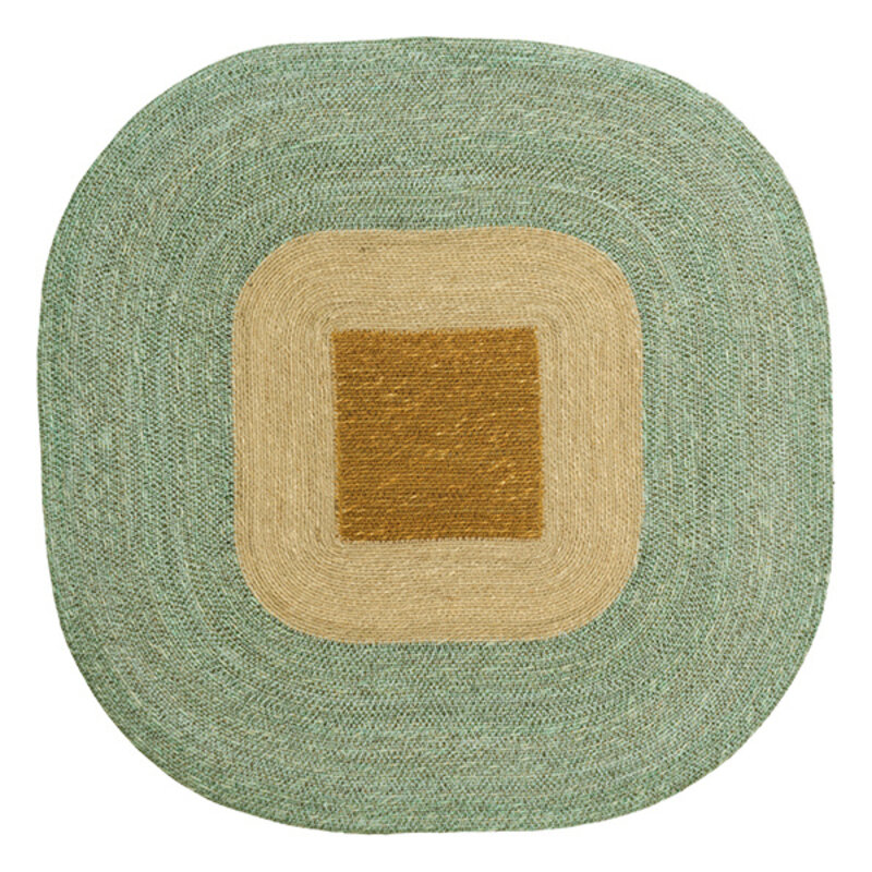 Madam Stoltz-collectie Seagrass wall deco Light green, yellow, natural