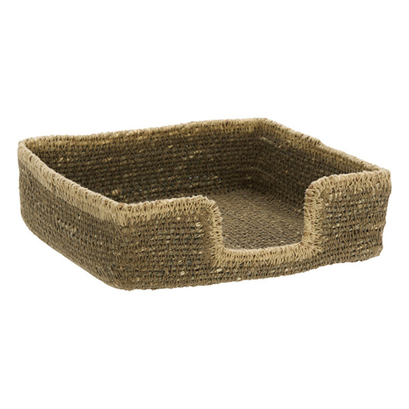 Madam Stoltz-collectie Zeegras servettenhouder taupe naturel