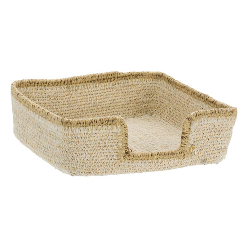 Madam Stoltz-collectie Zeegras servettenhouder wit naturel