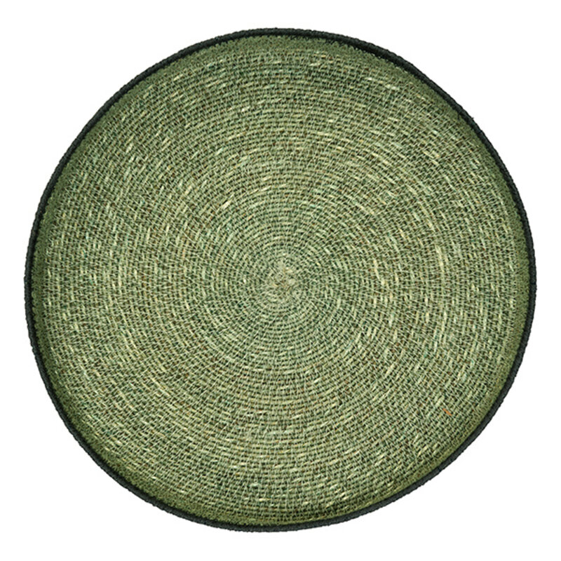Madam Stoltz-collectie Ronde zeegras dienblad groen zwart