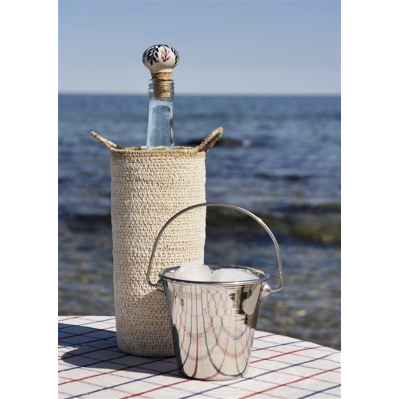 Madam Stoltz-collectie Seagrass bottle holder White