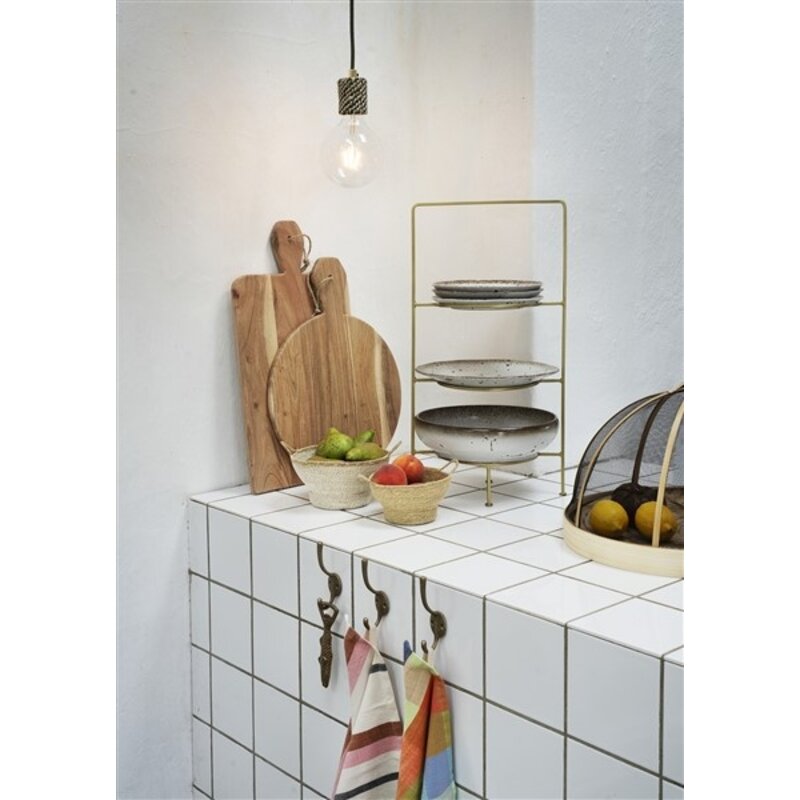 Madam Stoltz-collectie Seagrass bulb holder Blue, natural, brass