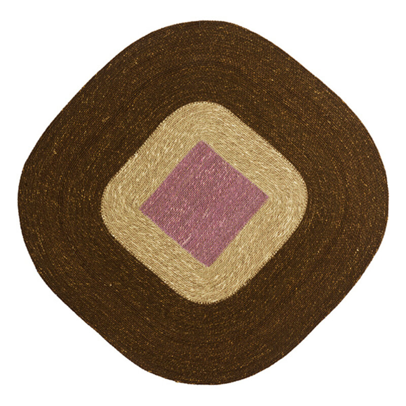 Madam Stoltz-collectie Wanddecoratie van zeegras bruin lila naturel