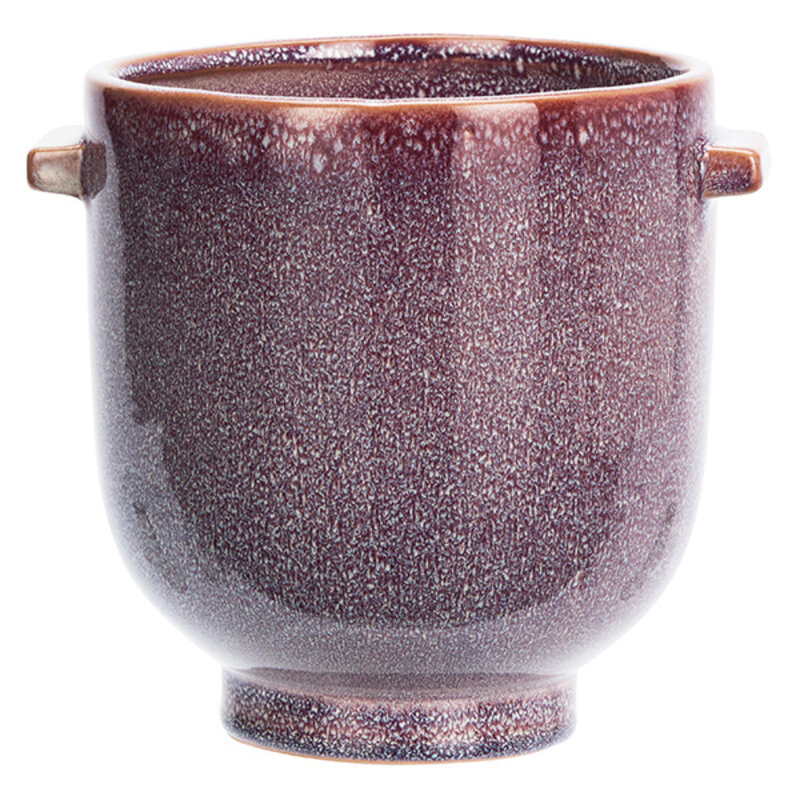Madam Stoltz-collectie Stoneware flower pot Purple, off white