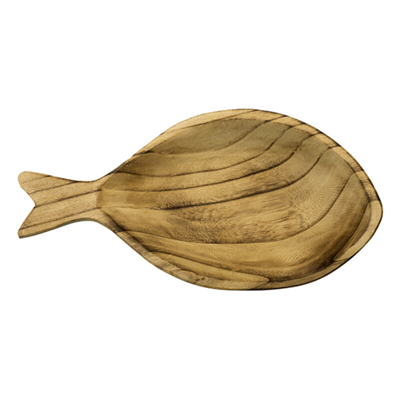 Madam Stoltz-collectie Houten visschaal Donker naturel