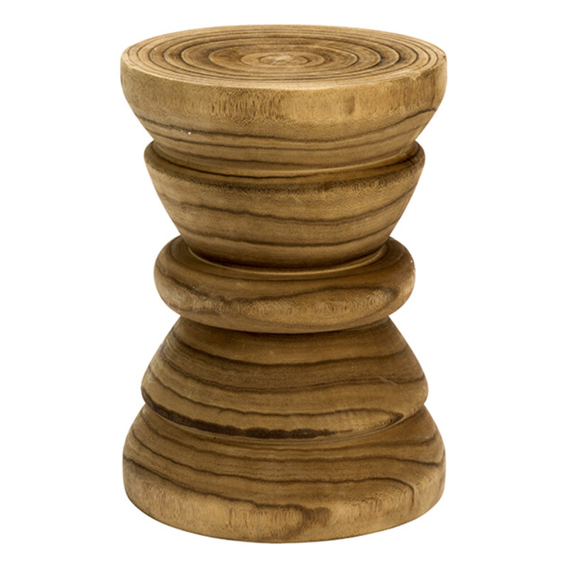 Madam Stoltz-collectie Wooden stool Dark natural