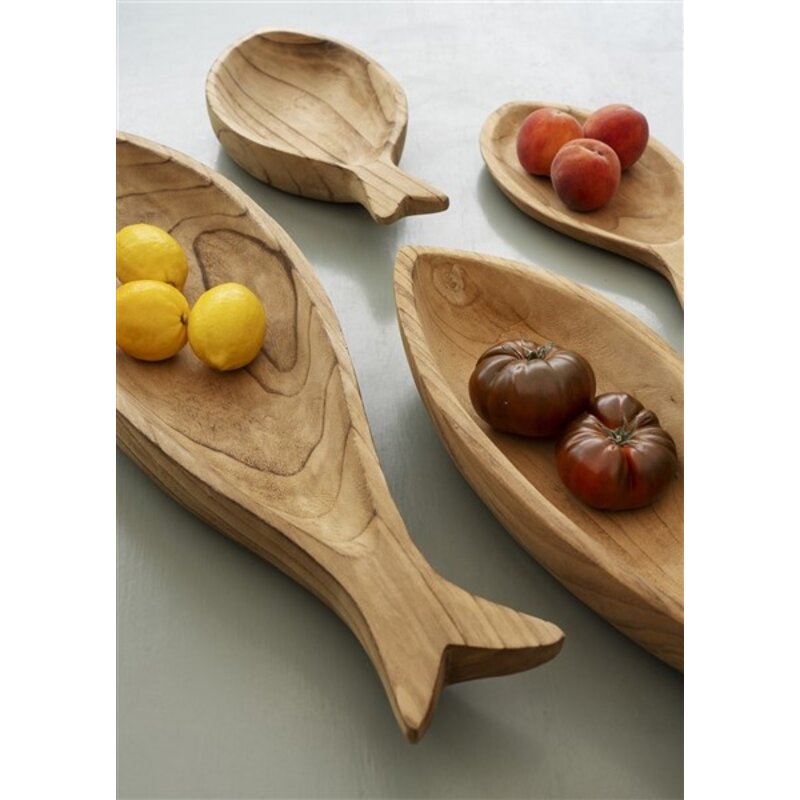 Madam Stoltz-collectie Houten visschaal Donker naturel