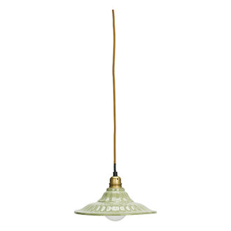 Madam Stoltz Enamel ceiling lamp Light green, brass