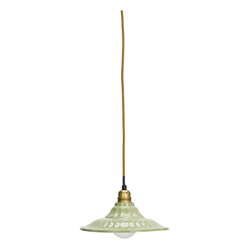 Madam Stoltz-collectie Enamel ceiling lamp Light green, brass