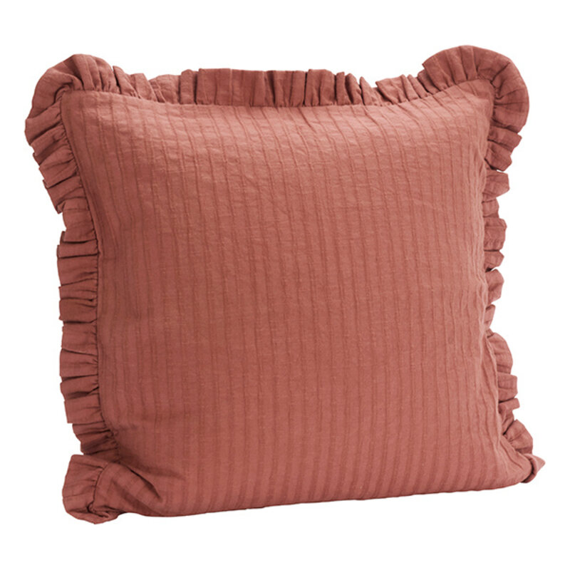 Madam Stoltz-collectie Kussenhoes met ruches Bordeauxrood