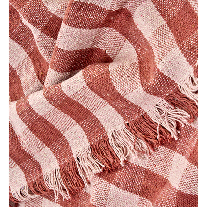 Madam Stoltz-collectie Recycled cotton throw Old rose, light pink